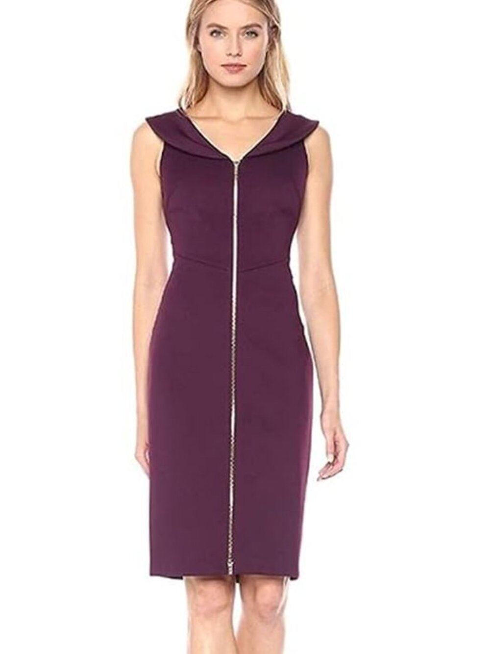 Calvin Klein Women's Zip-Front Purple Dress  NWT
